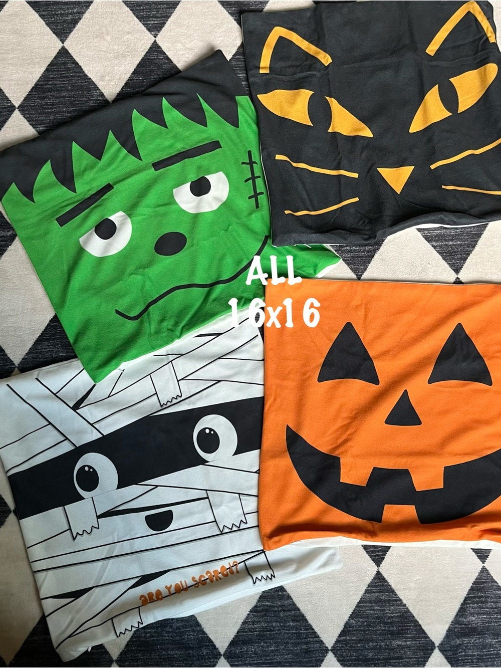 QTY of 4 Halloween Throw Pillow Covers